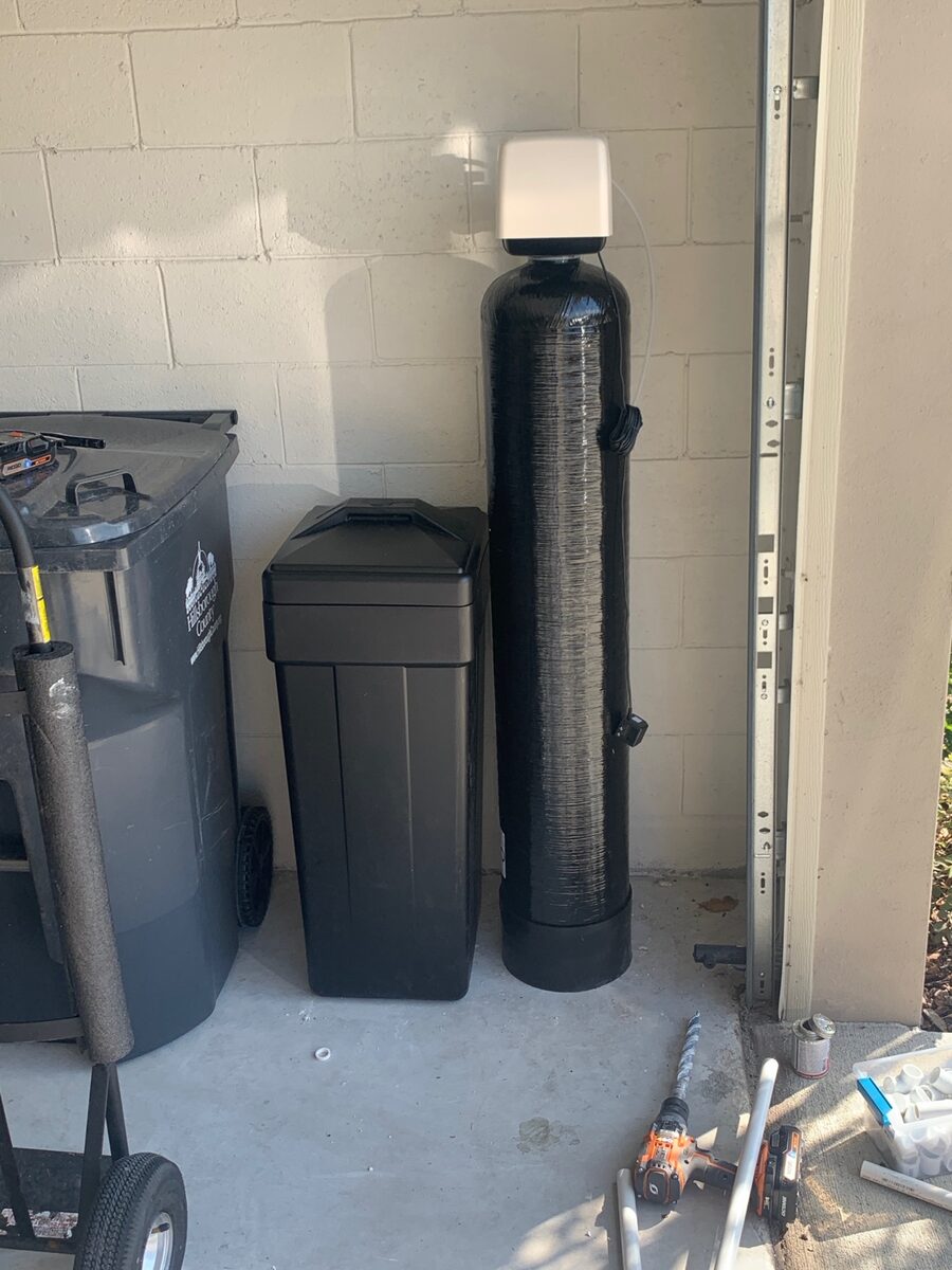 Outdoor water softener installation